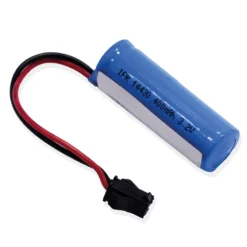 Akku LiFePO4 3,2 V 400 mAh - Baugröße 14430 mit Stecker schwarz