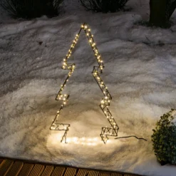 Beleuchteter Solar Tannenbaum Höhe 50 cm mit 200 warmweißen LEDs