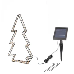 Beleuchteter Solar Tannenbaum Höhe 50 cm mit 200 warmweißen LEDs