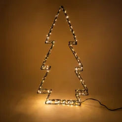 Beleuchteter Solar Tannenbaum Höhe 50 cm mit 200 warmweißen LEDs