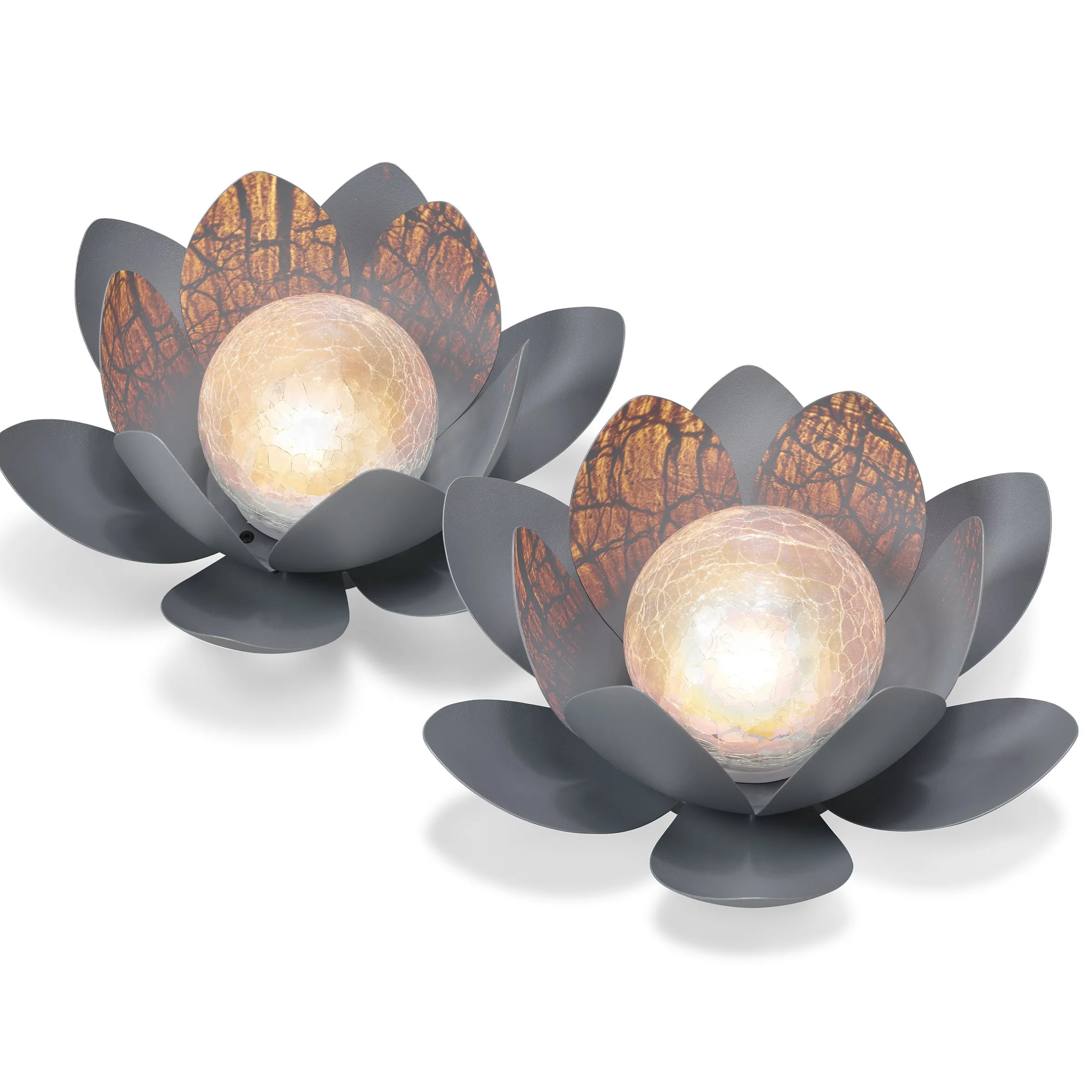 Bezauberndes Solar Lotusblüten Duett