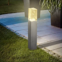 Elegante Standleuchte Bubble Tower 50 cm aus Edelstahl