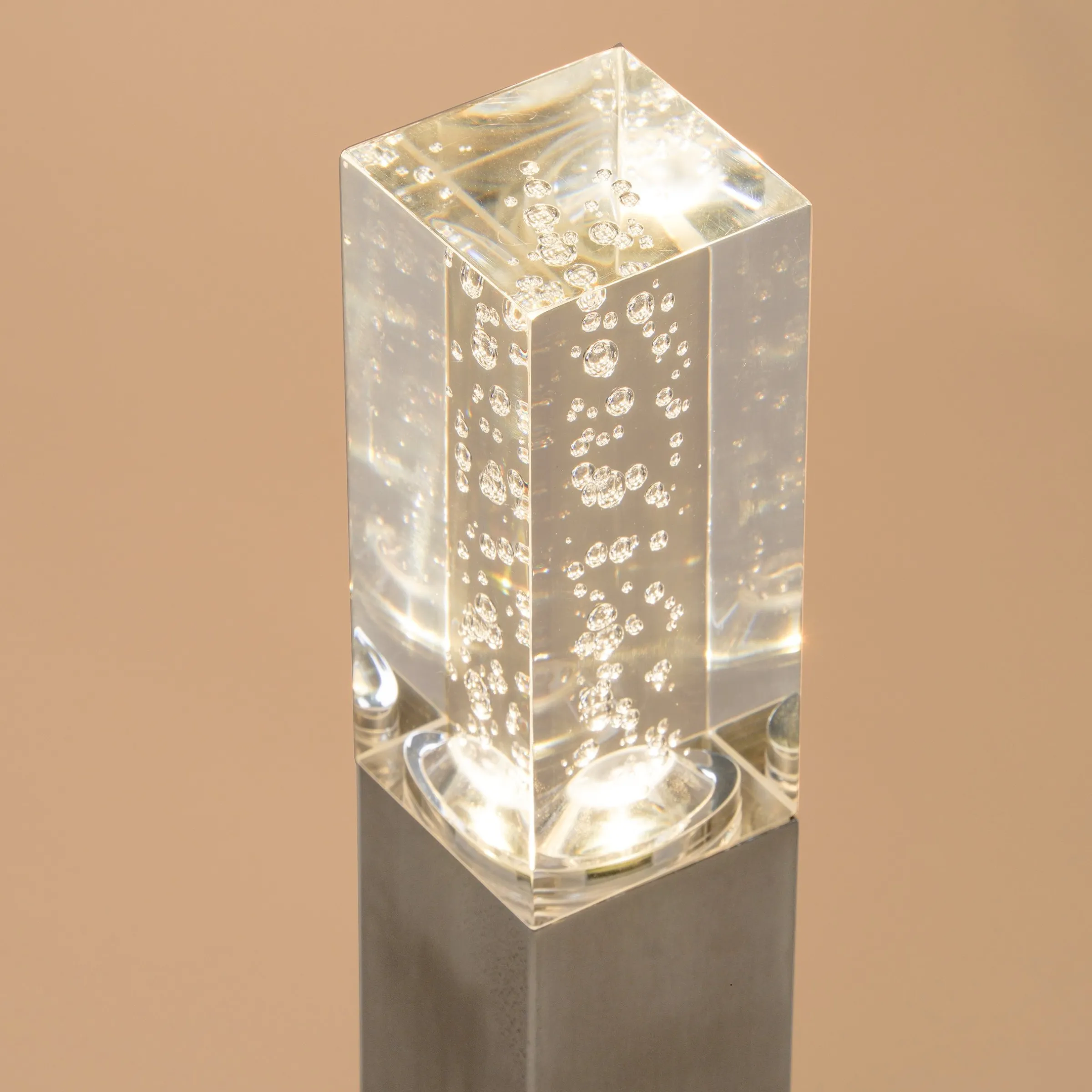 Elegante Standleuchte Bubble Tower 50 cm aus Edelstahl