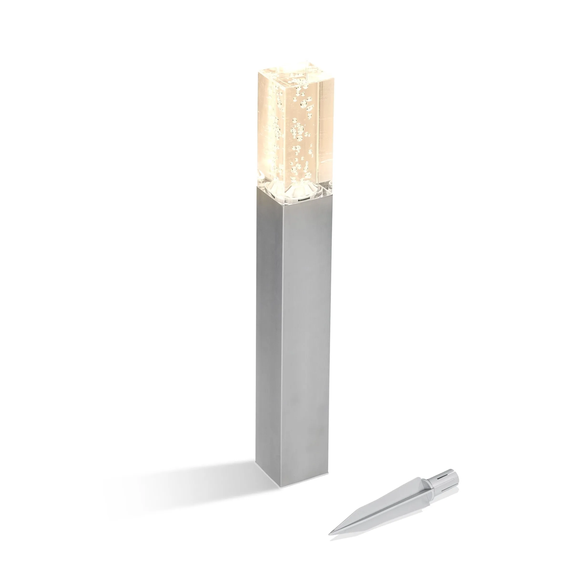 Elegante Standleuchte Bubble Tower 50 cm aus Edelstahl