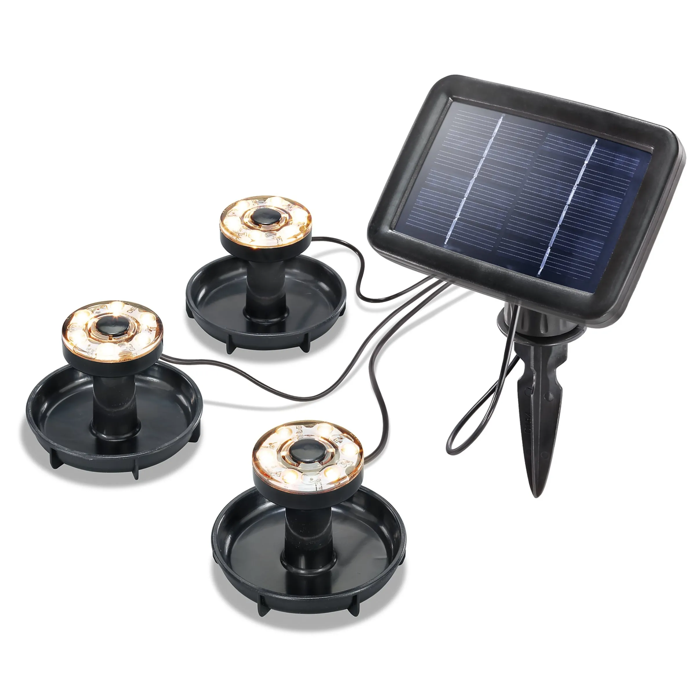 3er-Set Solar Unterwasserleuchten Splash, 15 lm warmweiß