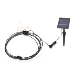 Hängende Solar-Dekokugel Ø 30 cm mit 210 bernsteinfarbenen LEDs