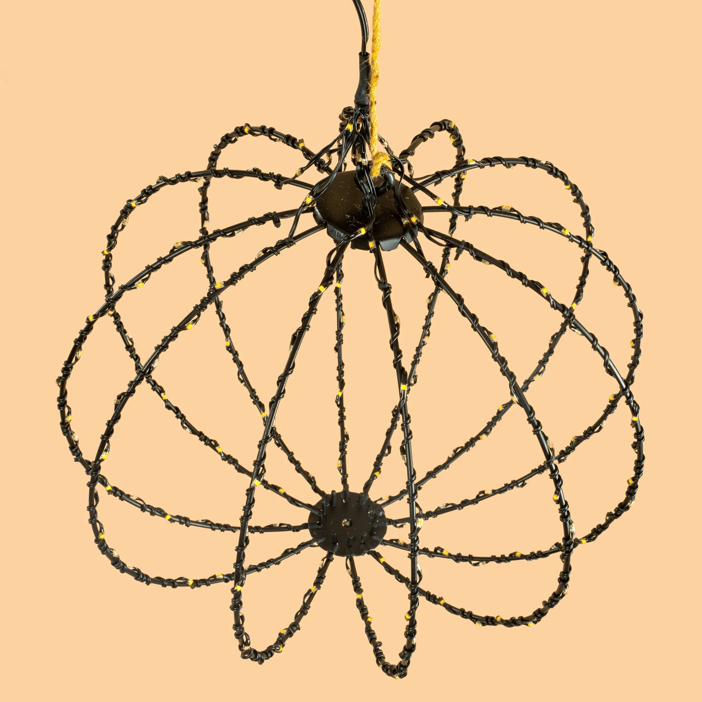 Hängende Solar-Dekokugel Ø 30 cm mit 210 bernsteinfarbenen LEDs