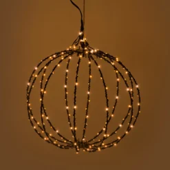 Hängende Solar-Dekokugel Ø 30 cm mit 210 bernsteinfarbenen LEDs