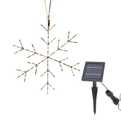 Hängende Solar Schneeflocke Ø 40 cm mit 200 warmweißen LEDs