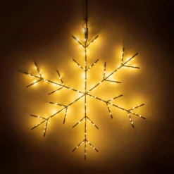 Hängende Solar Schneeflocke Ø 40 cm mit 200 warmweißen LEDs
