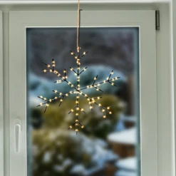 Hängende Solar Schneeflocke Ø 40 cm mit 200 warmweißen LEDs
