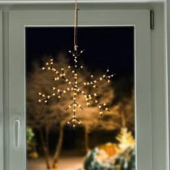 Hängende Solar Schneeflocke Ø 40 cm mit 200 warmweißen LEDs
