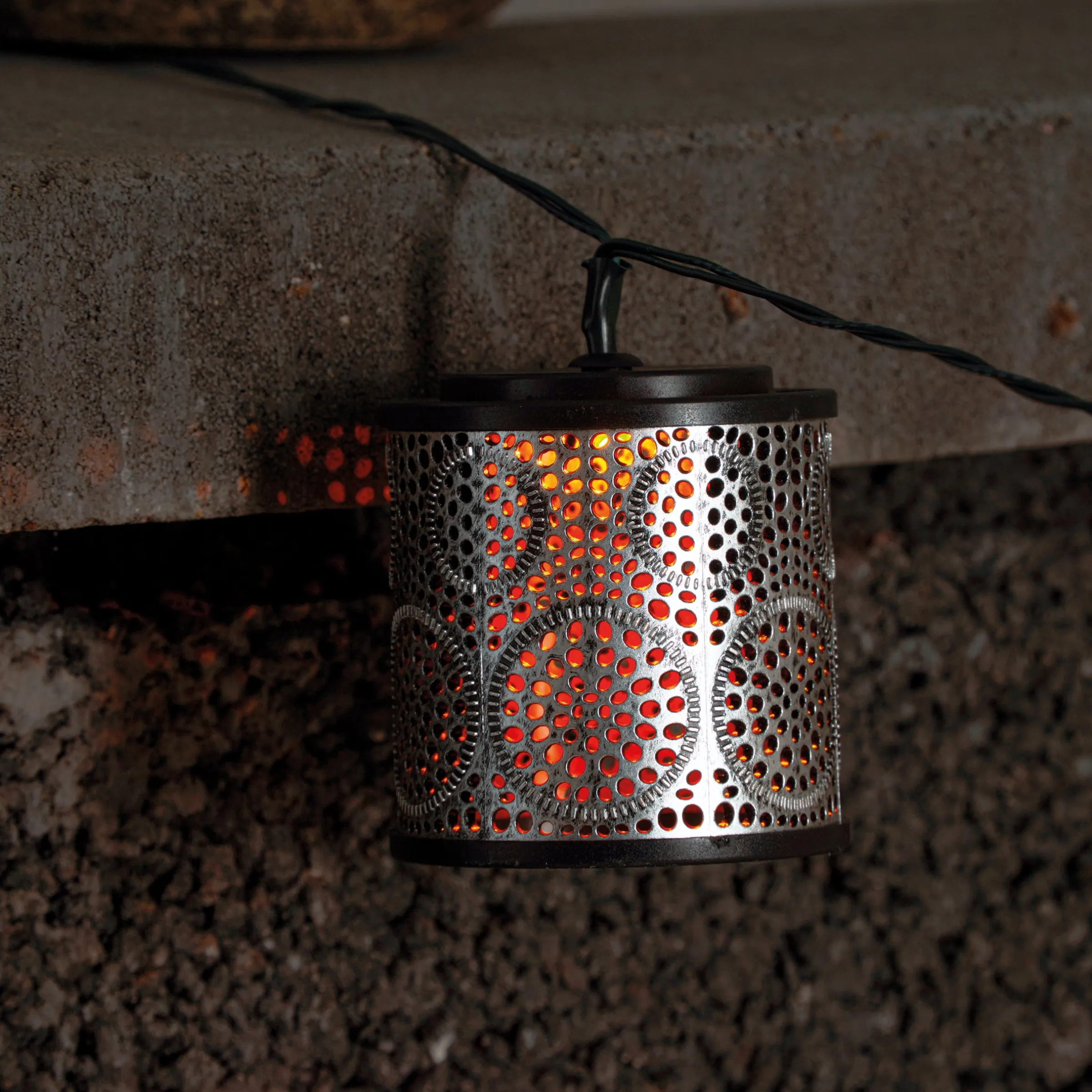 Laternen-Lichterkette Marokko - silber / gold, solarbetrieben