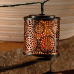 Laternen-Lichterkette Marokko - kupfer / gold, solarbetrieben