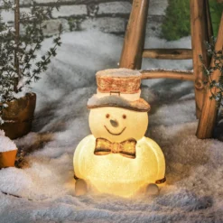 Lächelnder Solar Schneemann Fred