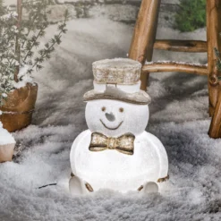 Lächelnder Solar Schneemann Fred