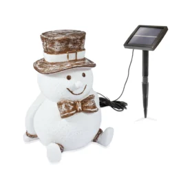 Lächelnder Solar Schneemann Fred
