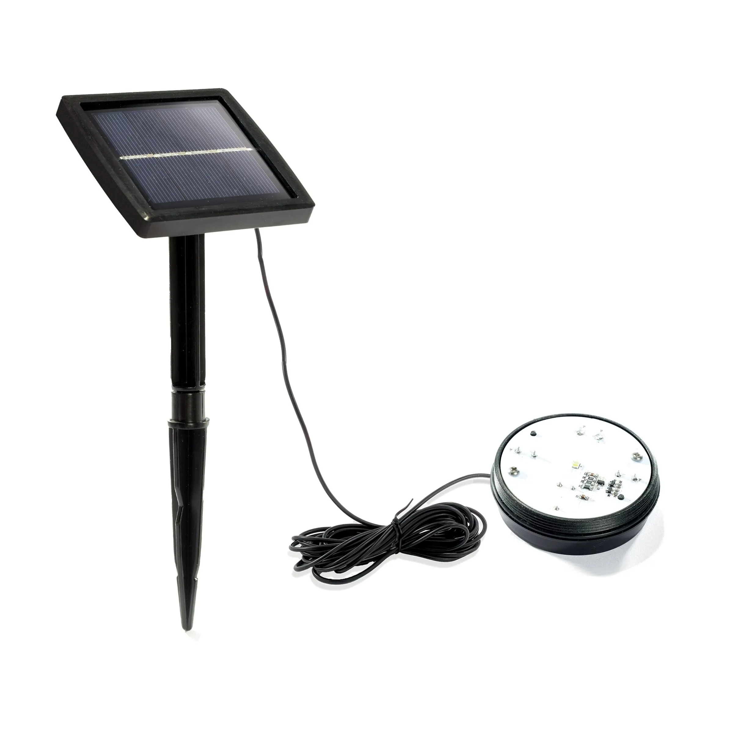 Leuchteinsatz mit Akku, Solarmodul und Erdspieß