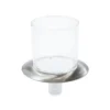 Leuchtenunterteil transparent mit Edelstahlring