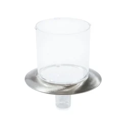 Leuchtenunterteil transparent mit Edelstahlring