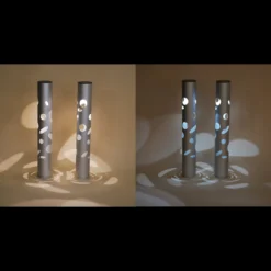 Moderne Solarleuchte FantasyLight im 2er-Set aus Aluminium