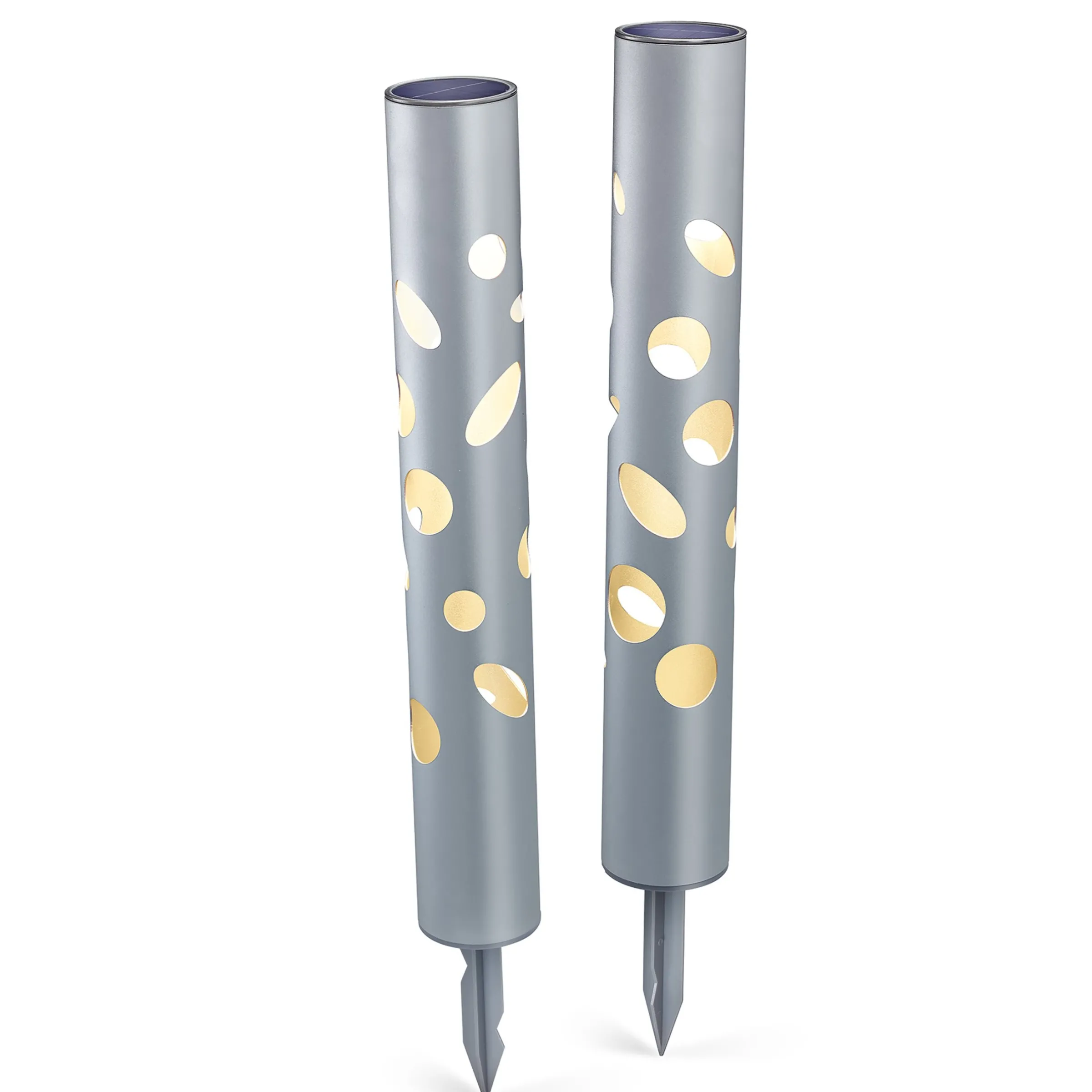 Moderne Solarleuchte FantasyLight im 2er-Set aus Aluminium
