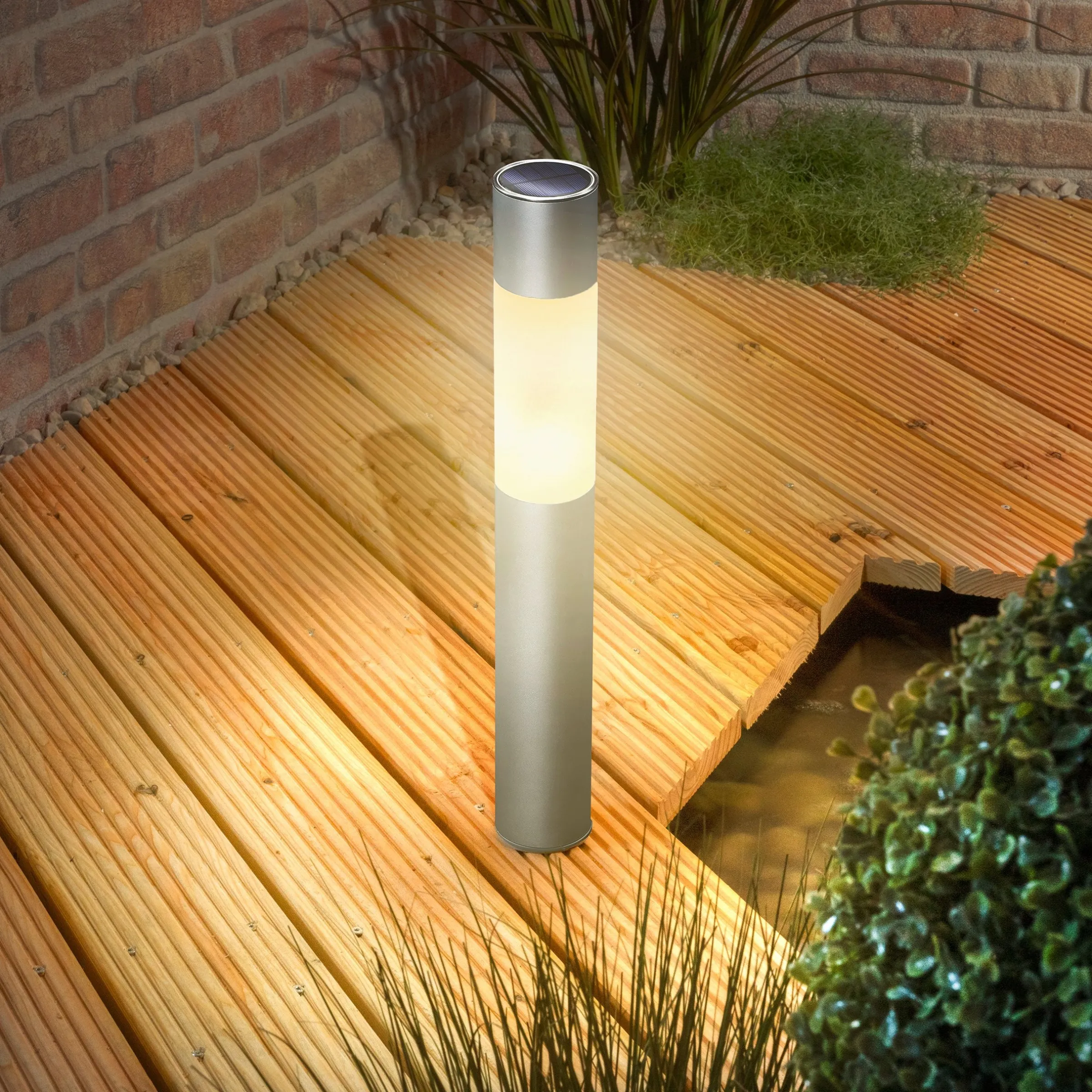 Moderne Solar Standleuchte Pole Light 50 cm DuoColor