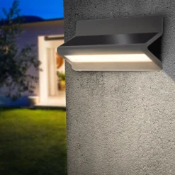Moderne Solar Wand- & Schilderleuchte AluLine, schwarz