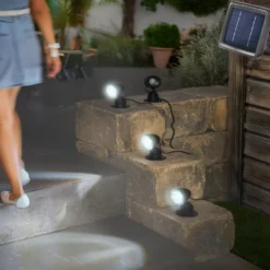PIR-Solarstrahler Trio mit 3 Wand- oder Bodenpots
