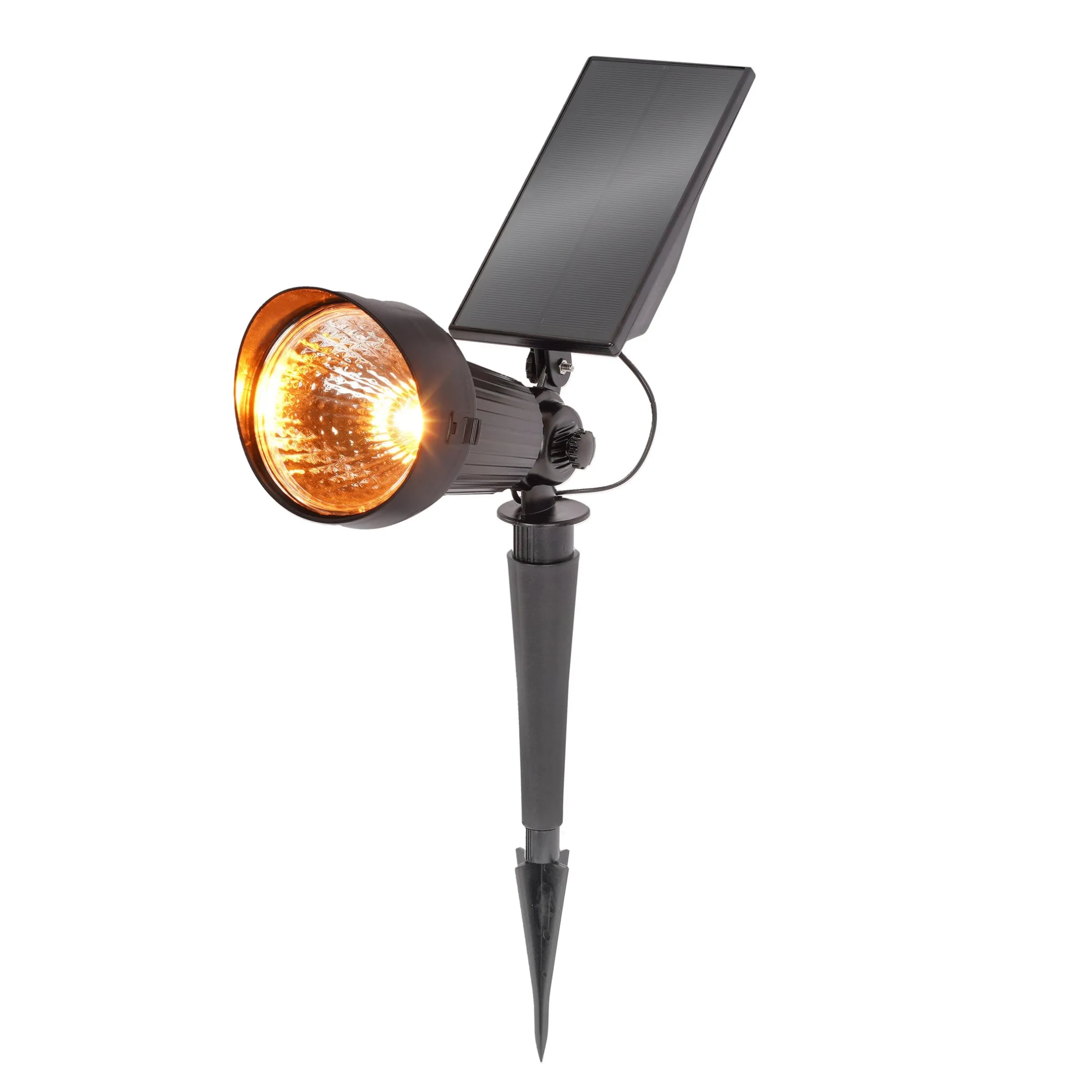 Solar Bodenstrahler Berni mit bernsteinfarbenen Licht