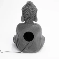 Solarbrunnen Buddha mit Lotusblatt und LED Licht
