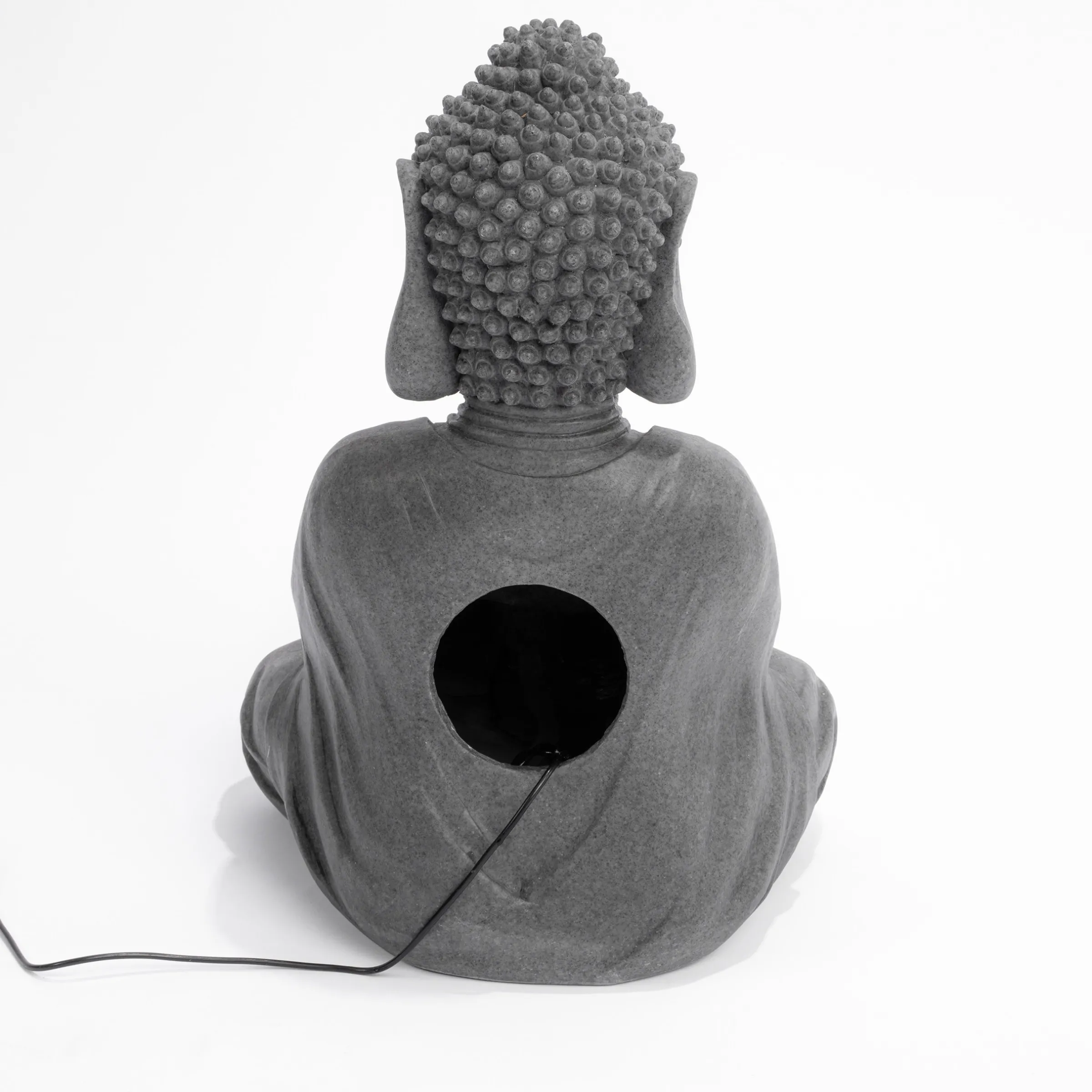 Solarbrunnen Buddha mit Lotusblatt und LED Licht