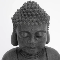 Solarbrunnen Buddha mit Lotusblatt und LED Licht