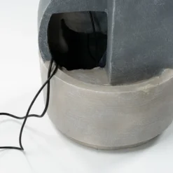 Solar Brunnen im Granitdesign mit Kaskade und LED Licht