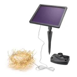 Solar Cluster-Lichterkette mit 200 warmweißen LEDs