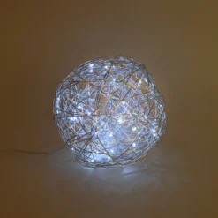 Solar Deko-Drahtkugel ⌀ 25 cm mit 50 kaltweißen LEDs