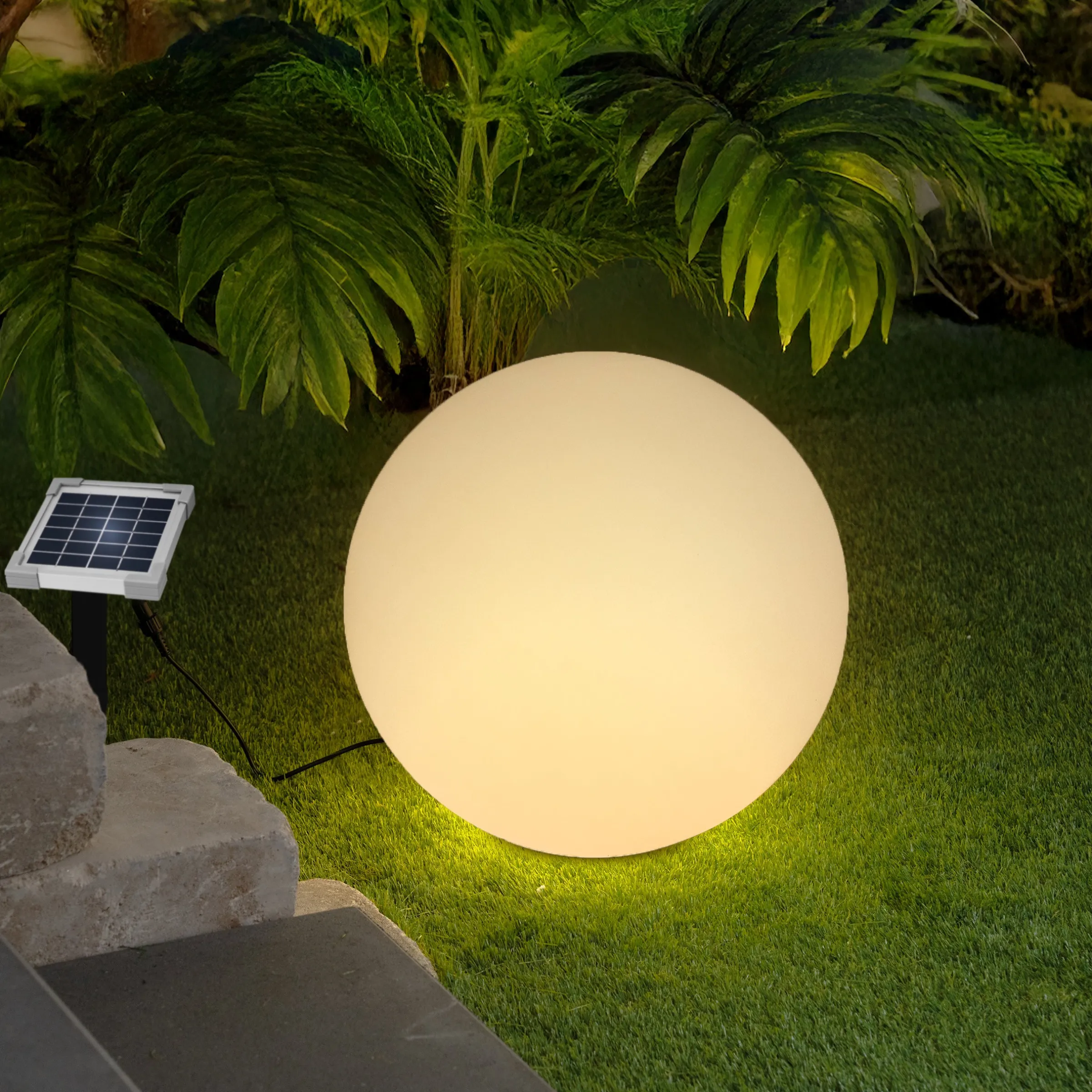 Solar Deko-Leuchtkugel 40 cm mit externem 2 W Solarmodul