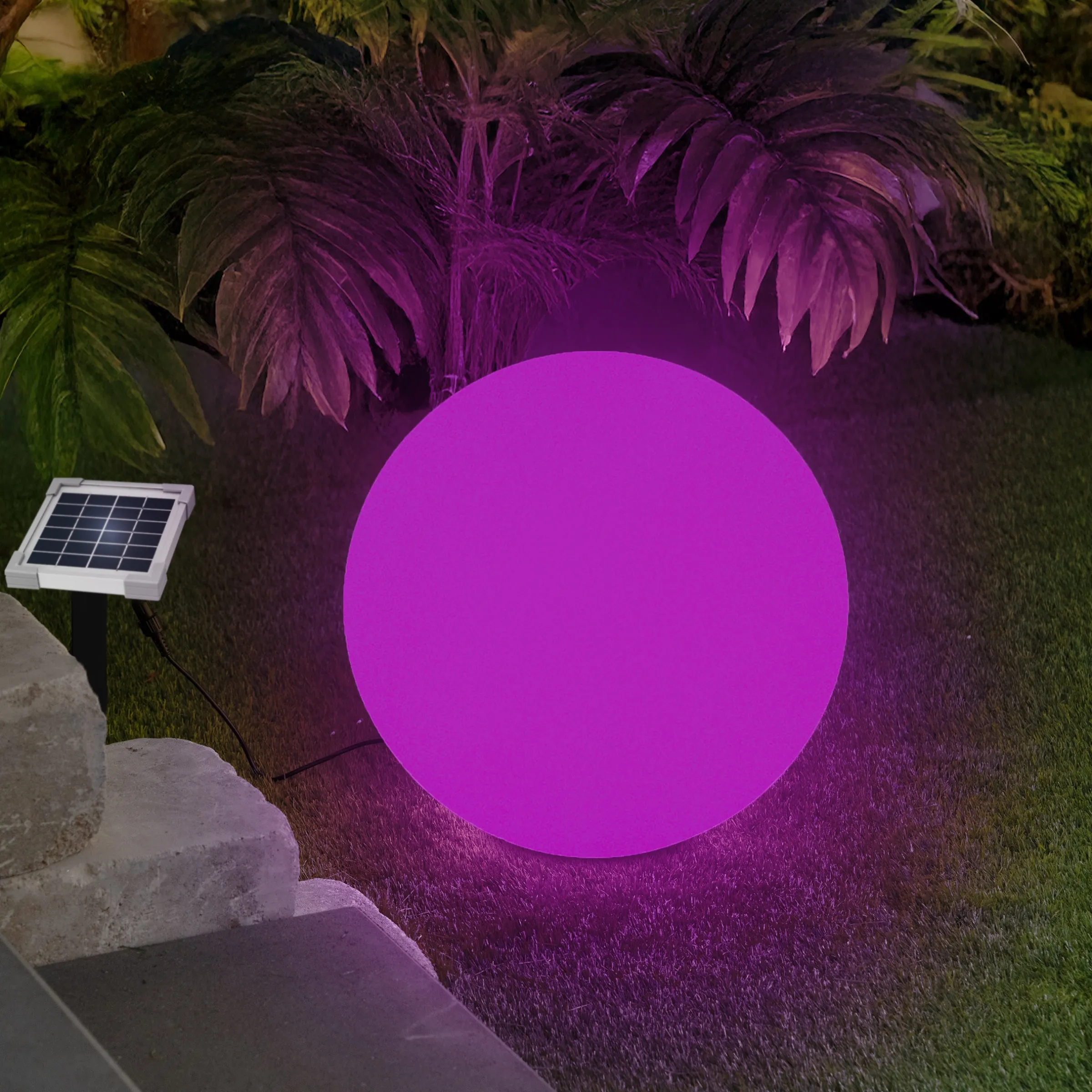 Solar Deko-Leuchtkugel 40 cm mit externem 2 W Solarmodul