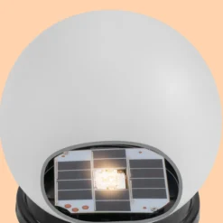 Solar Deko-Leuchtkugel 20 cm mit bernsteinfarbenem LED Licht