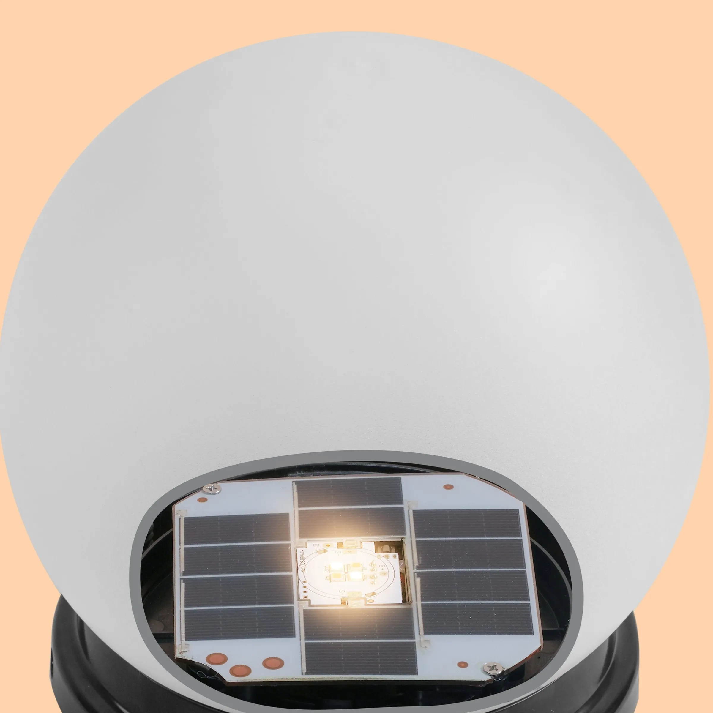 Solar Deko-Leuchtkugel 20 cm mit bernsteinfarbenem LED Licht