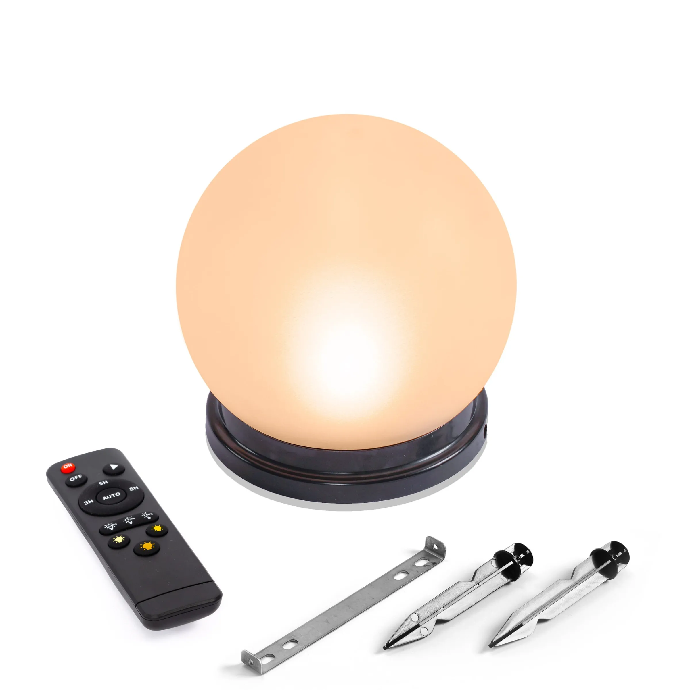 Solar Deko-Leuchtkugel 20 cm mit bernsteinfarbenem LED Licht