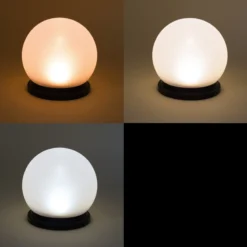 Solar Deko-Leuchtkugel 20 cm mit bernsteinfarbenem LED Licht