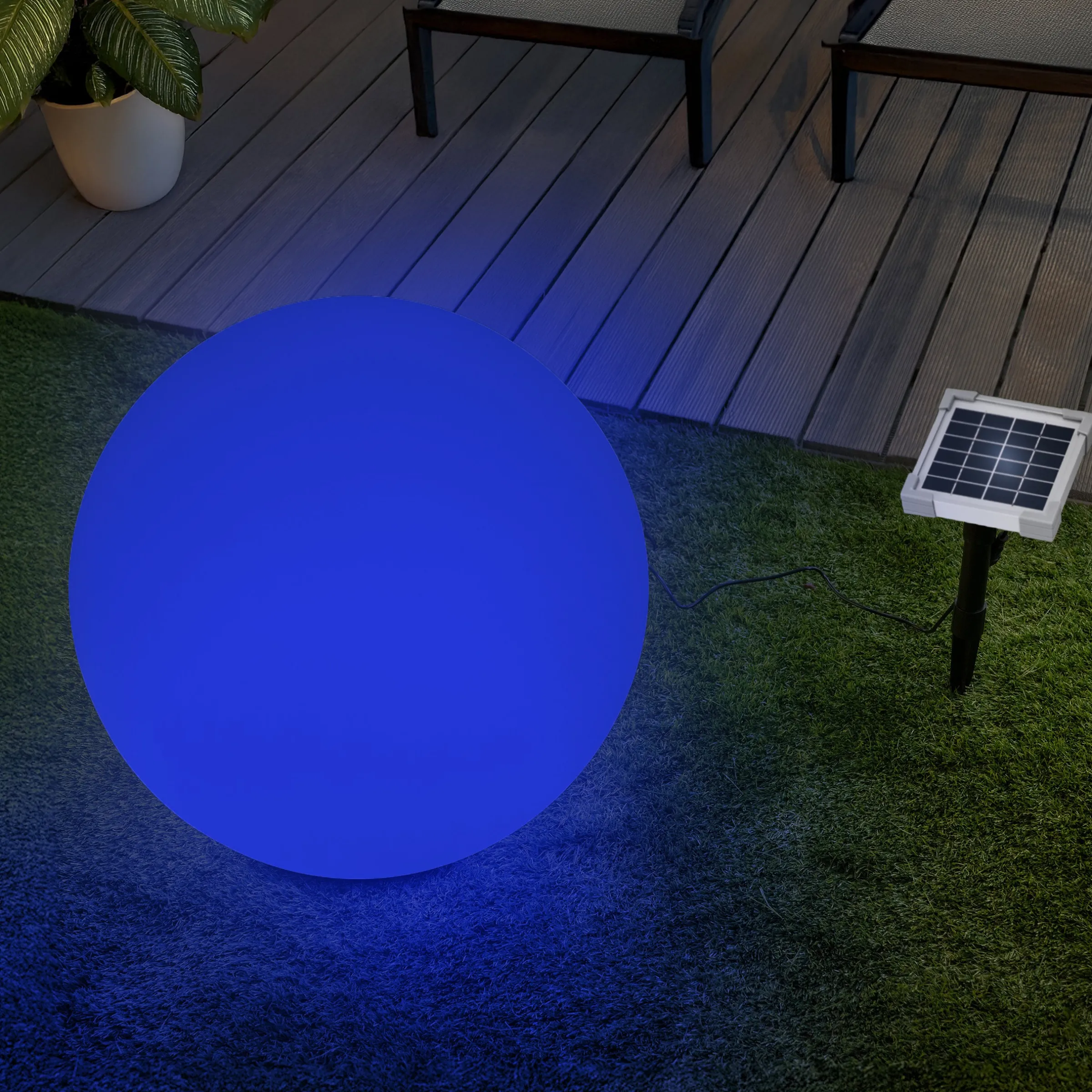 Solar Deko-Leuchtkugel 50 cm mit externem 2 W Solarmodul