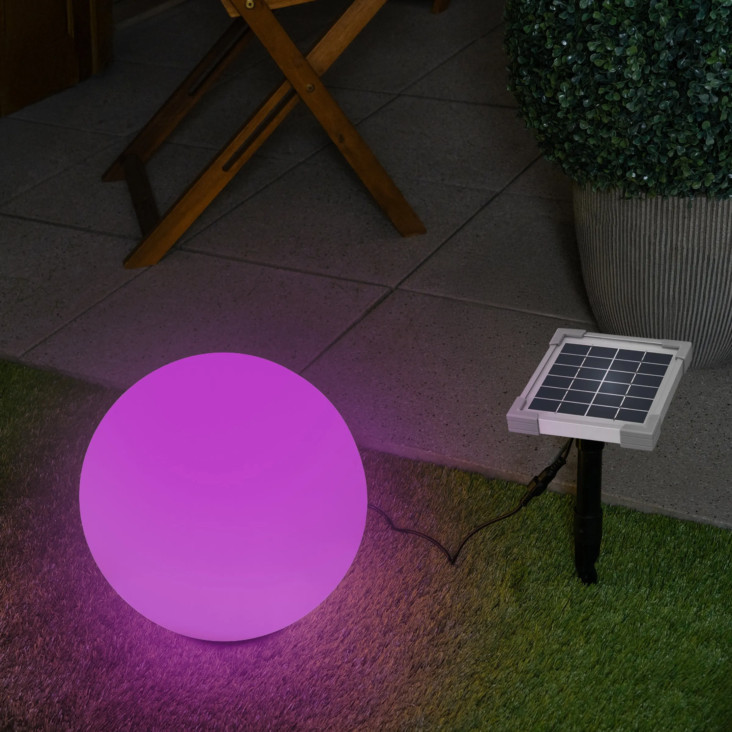 Solar Deko-Leuchtkugel 30 cm mit externem 2 W Solarmodul