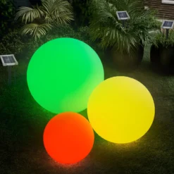 Solar Deko-Leuchtkugelset 30, 40 und 50 cm mit externem 2 W Solarmodul