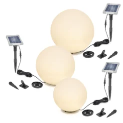 Solar Deko-Leuchtkugelset 30, 40 und 50 cm mit externem 2 W Solarmodul