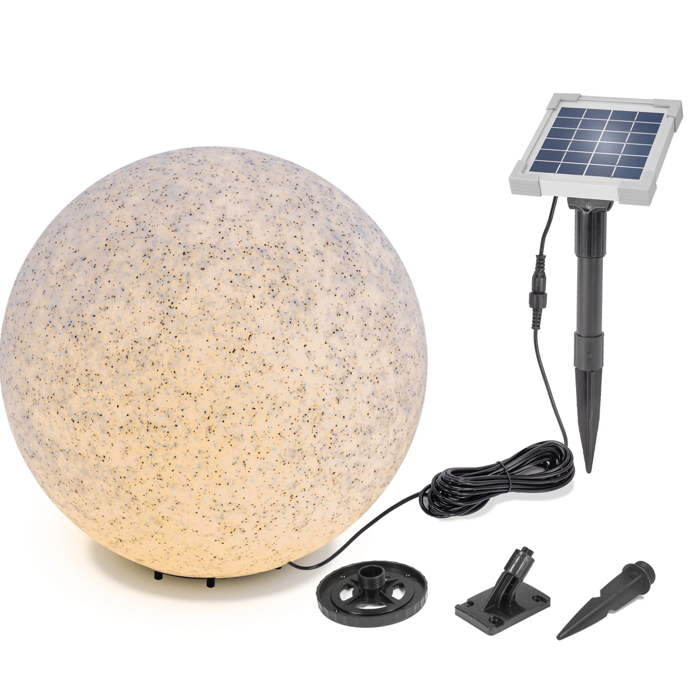 Solar Deko-Leuchtstein 50 cm mit externem 2 W Solarmodul