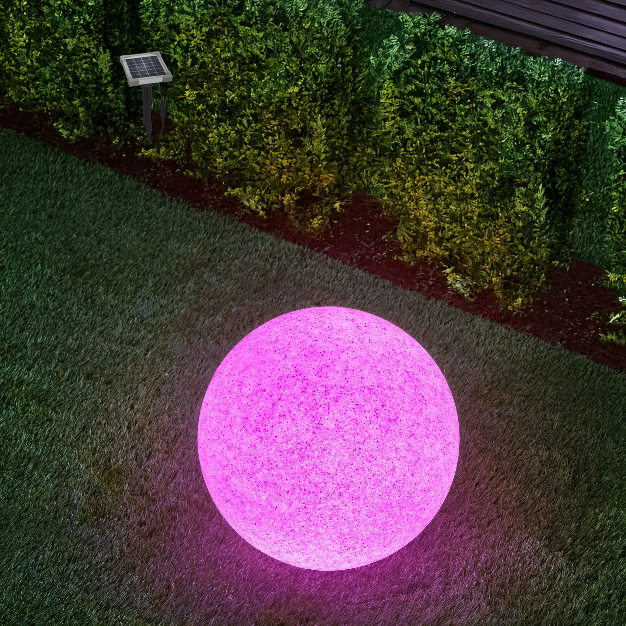 Solar Deko-Leuchtstein 30 cm mit externem 2 W Solarmodul