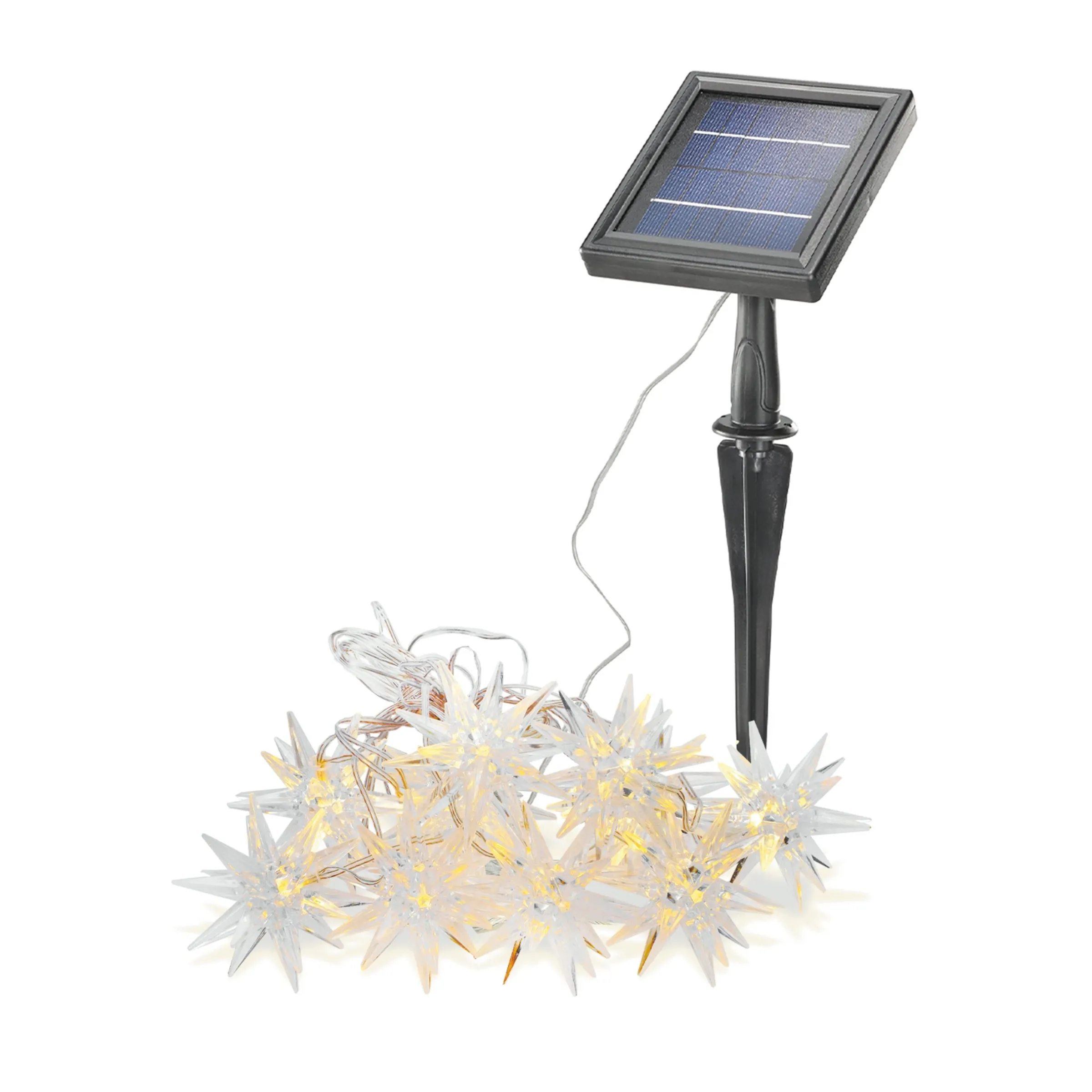 Solar Deko-Lichterkette mit 10 Adventssternen
