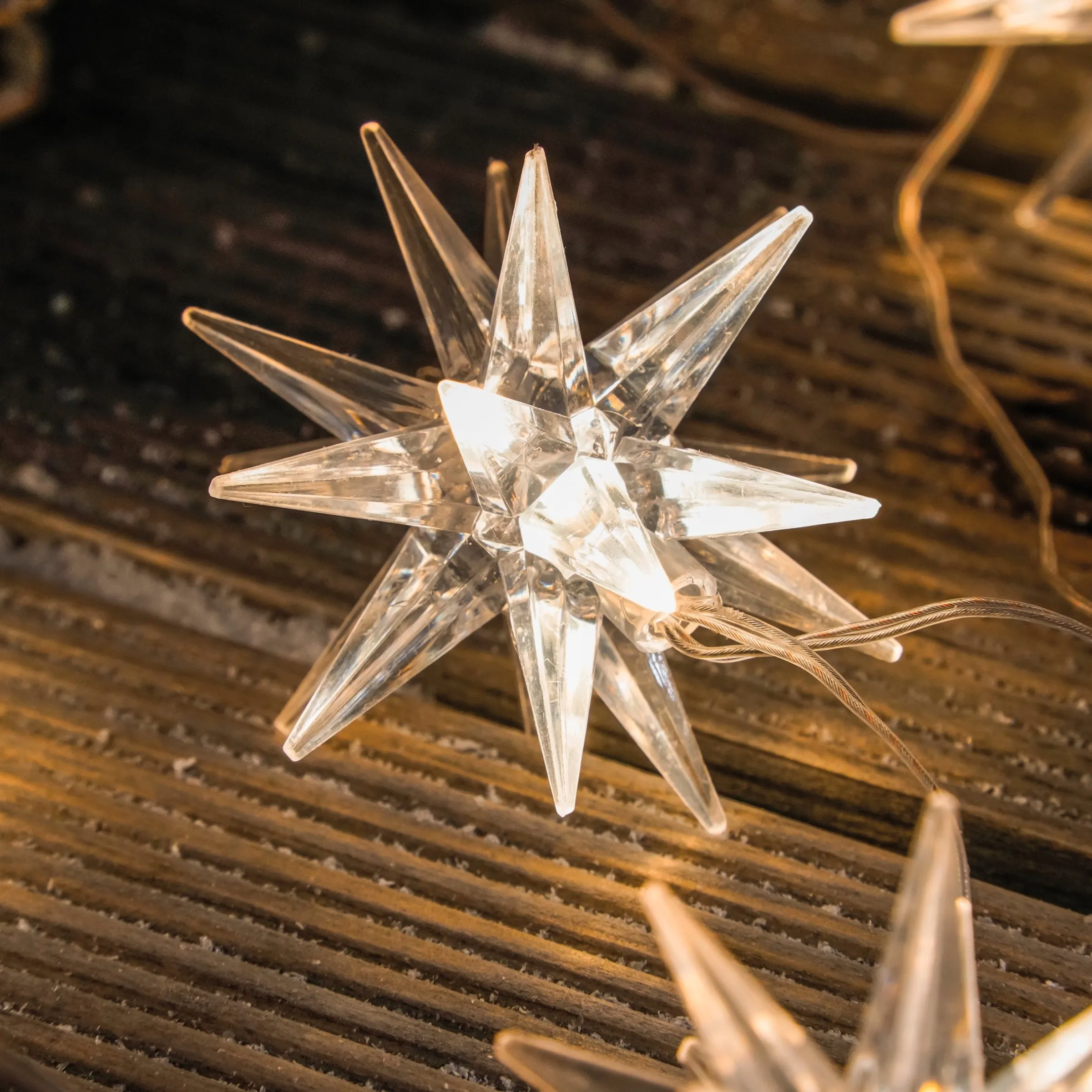 Solar Deko-Lichterkette mit 10 Adventssternen
